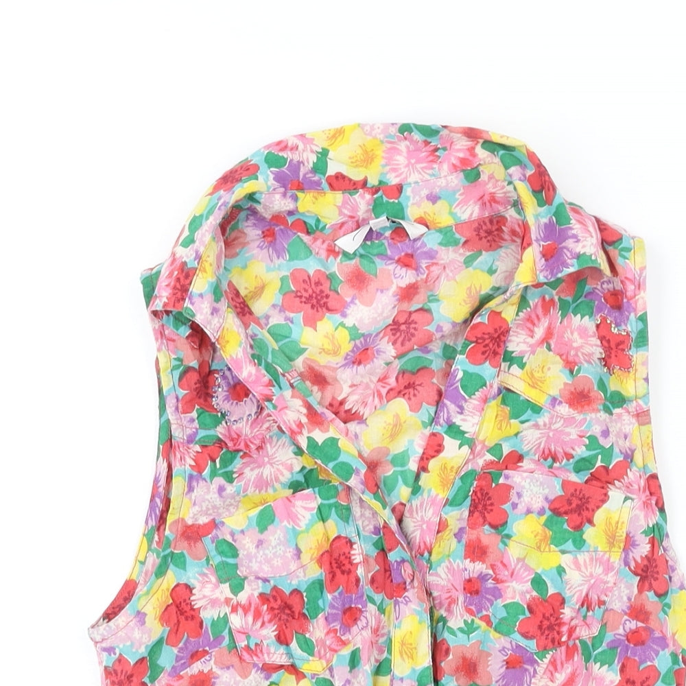 Womens UK Size 8 New Look Multicoloured Basic Button-Up