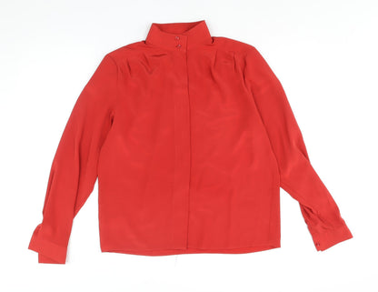 Womens UK Size 10 St Michael Red Basic Button-Up