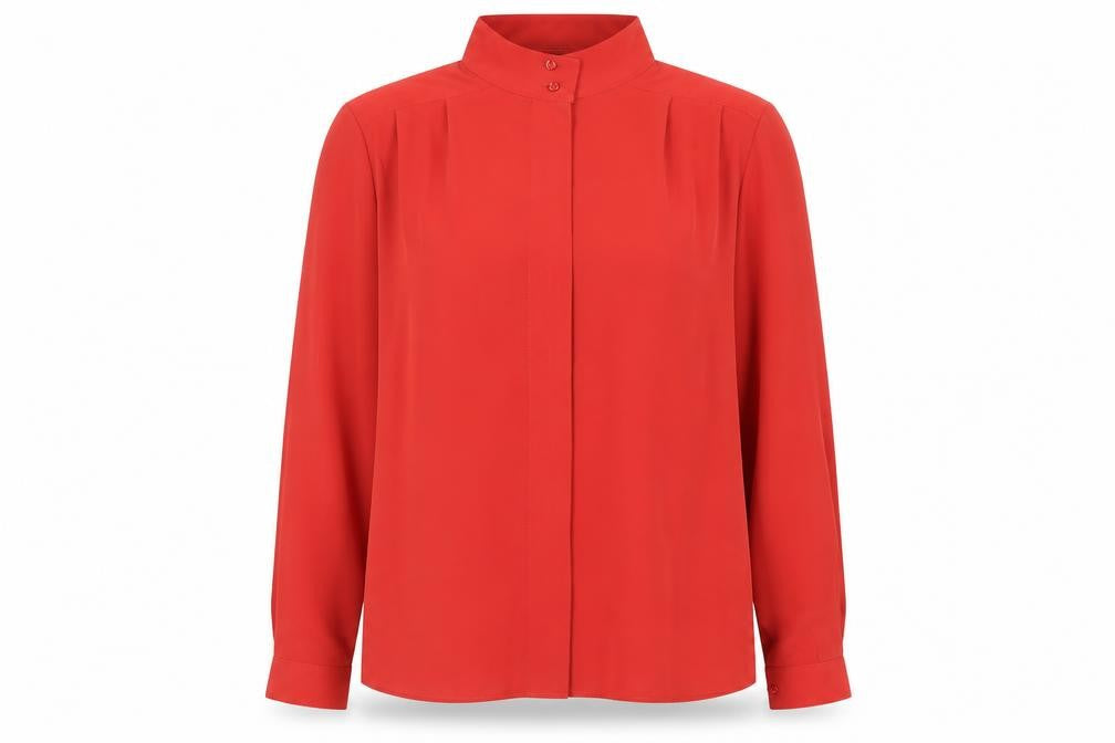 Womens UK Size 10 St Michael Red Basic Button-Up