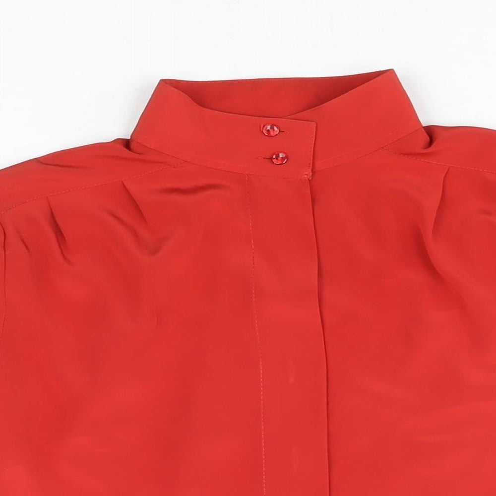 Womens UK Size 10 St Michael Red Basic Button-Up