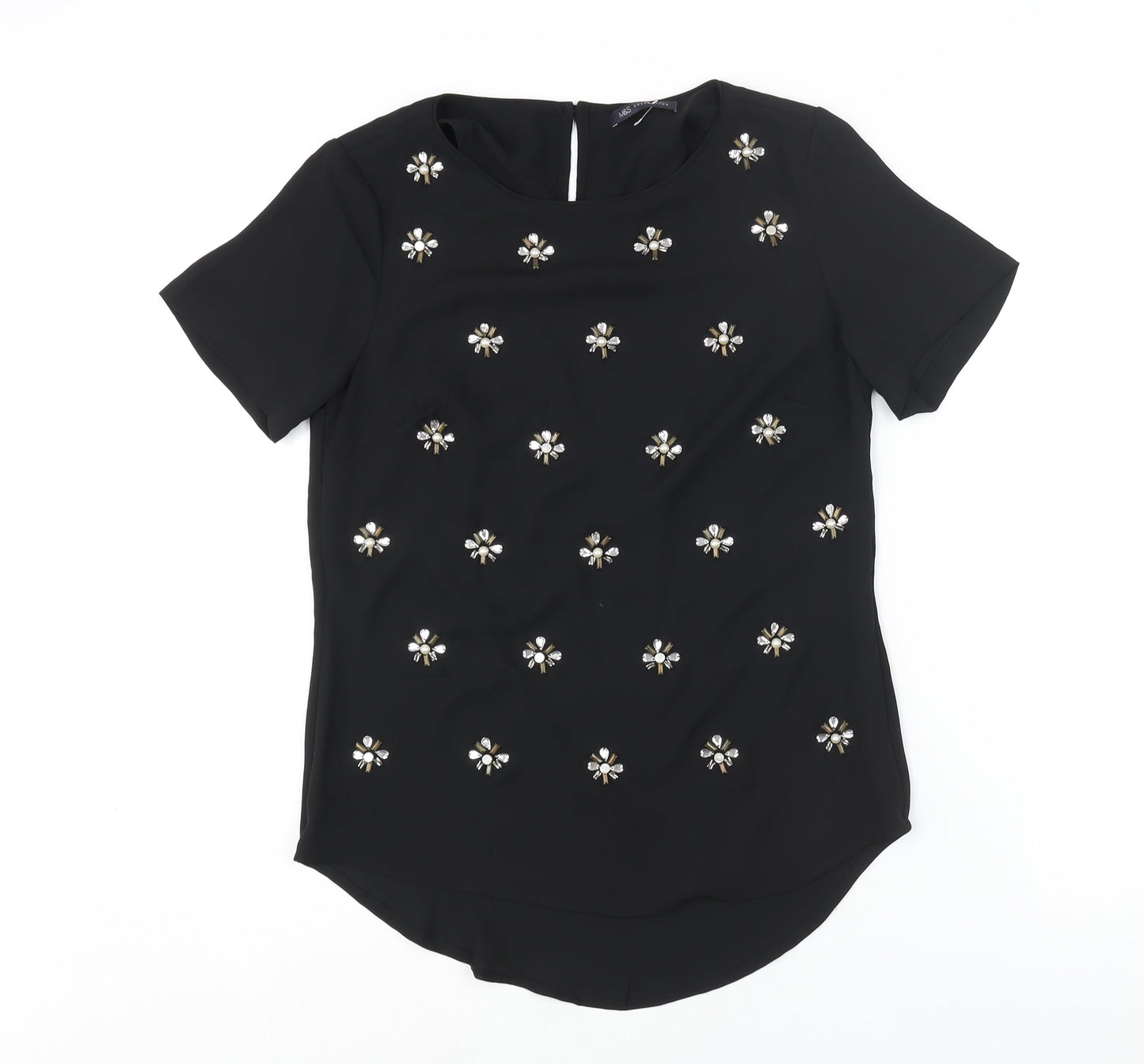 Womens UK Size 10 Marks and Spencer Black Basic Blouse