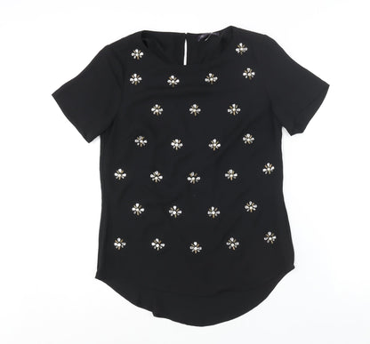 Womens UK Size 10 Marks and Spencer Black Basic Blouse