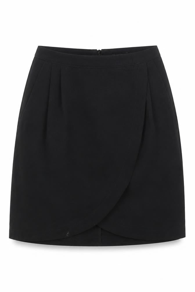 H&M Womens Black Polyester A-Line Skirt Size 6 Zip