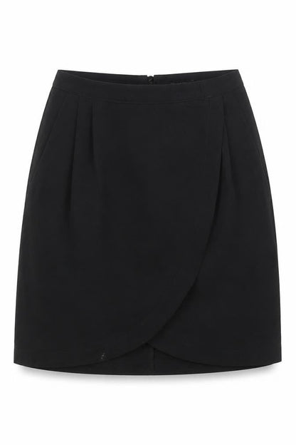 H&M Womens Black Polyester A-Line Skirt Size 6 Zip