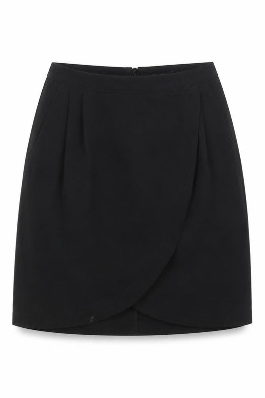 H&M Womens Black Polyester A-Line Skirt Size 6 Zip