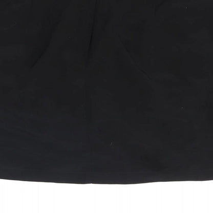 H&M Womens Black Polyester A-Line Skirt Size 6 Zip