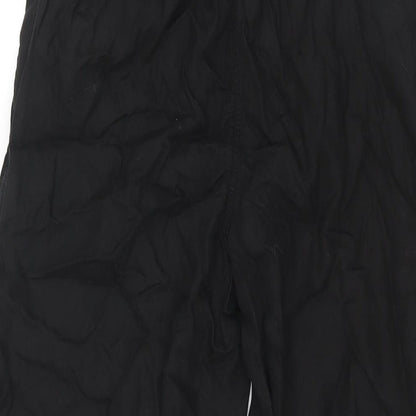 Womens UK Size S Zara Regular Fit Cropped Black Trousers