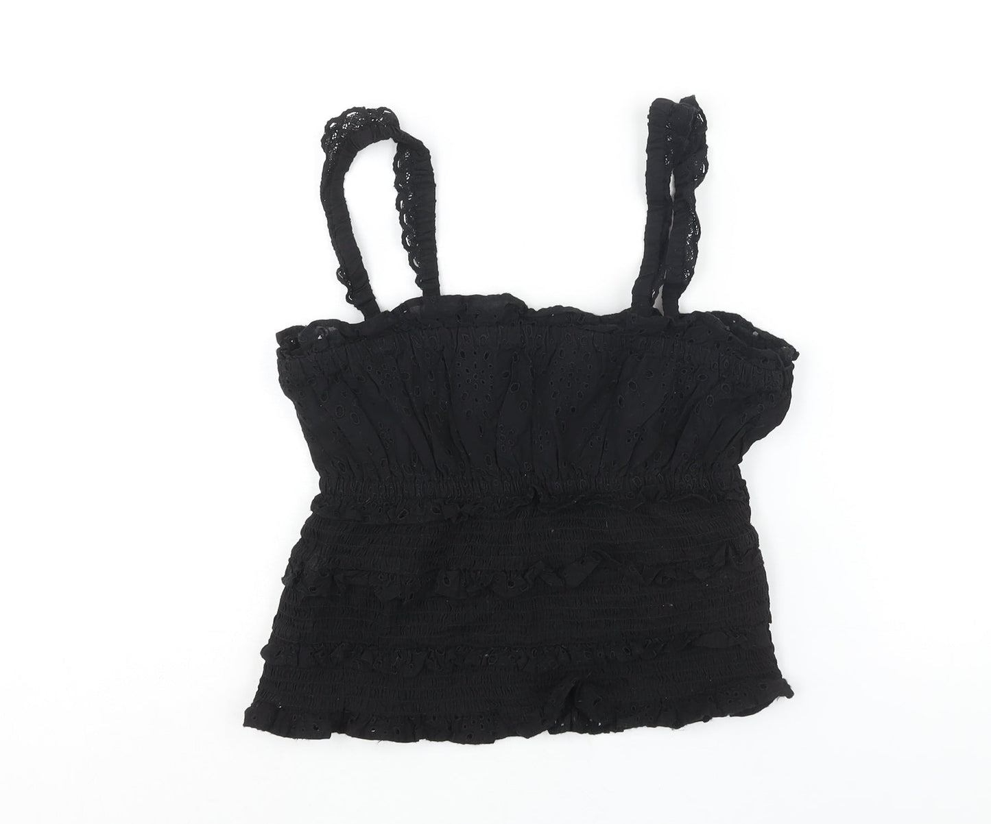 Womens UK Size 10 Topshop Black Camisole Blouse