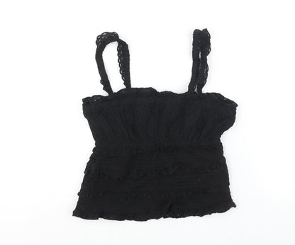 Womens UK Size 10 Topshop Black Camisole Blouse