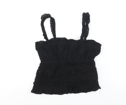 Womens UK Size 10 Topshop Black Camisole Blouse