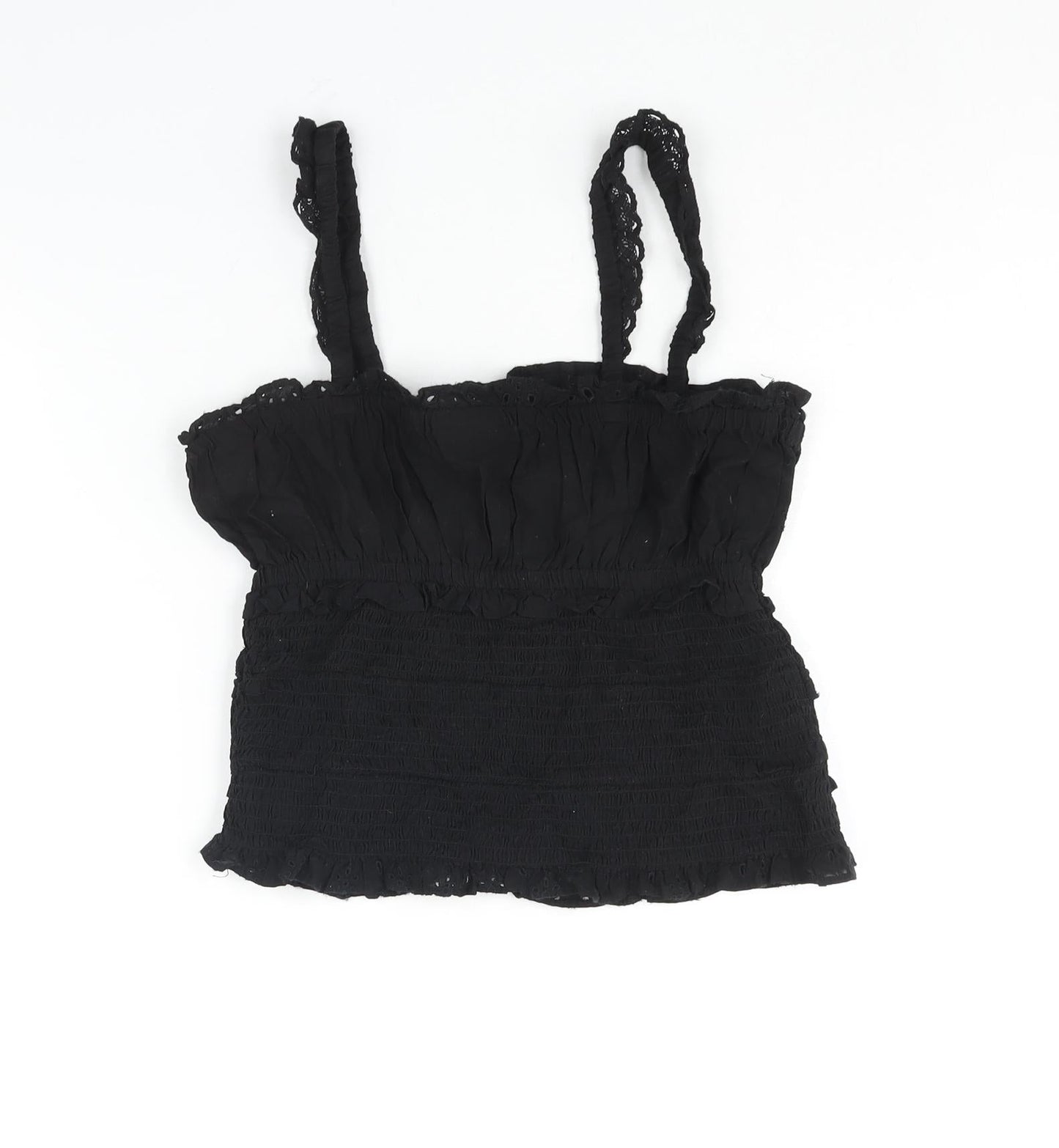Womens UK Size 10 Topshop Black Camisole Blouse