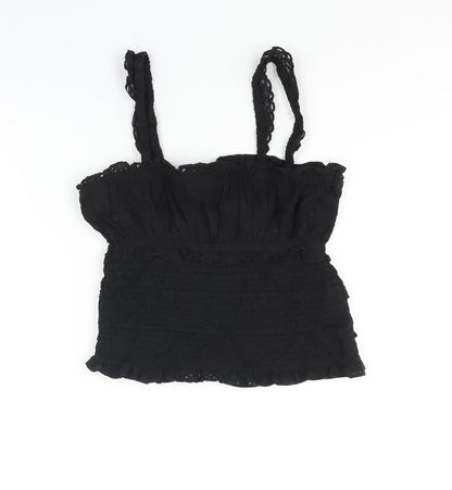 Womens UK Size 10 Topshop Black Camisole Blouse