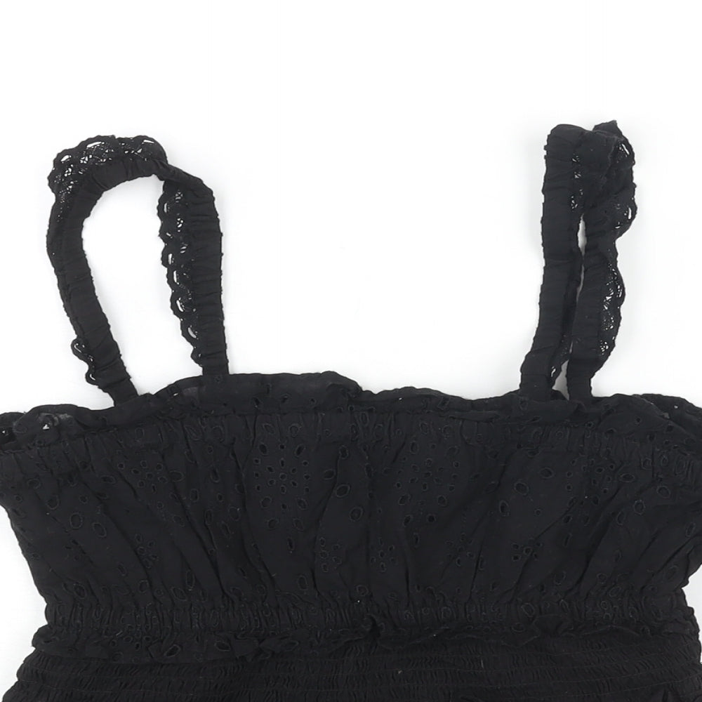 Womens UK Size 10 Topshop Black Camisole Blouse