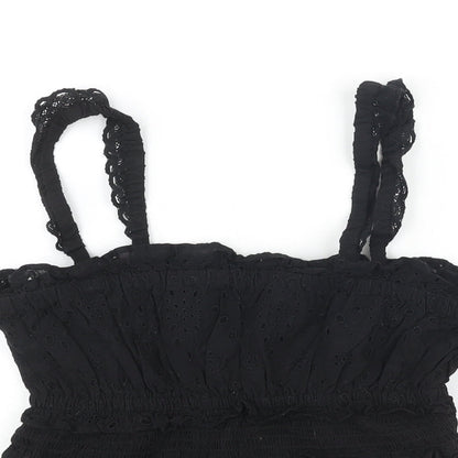 Womens UK Size 10 Topshop Black Camisole Blouse