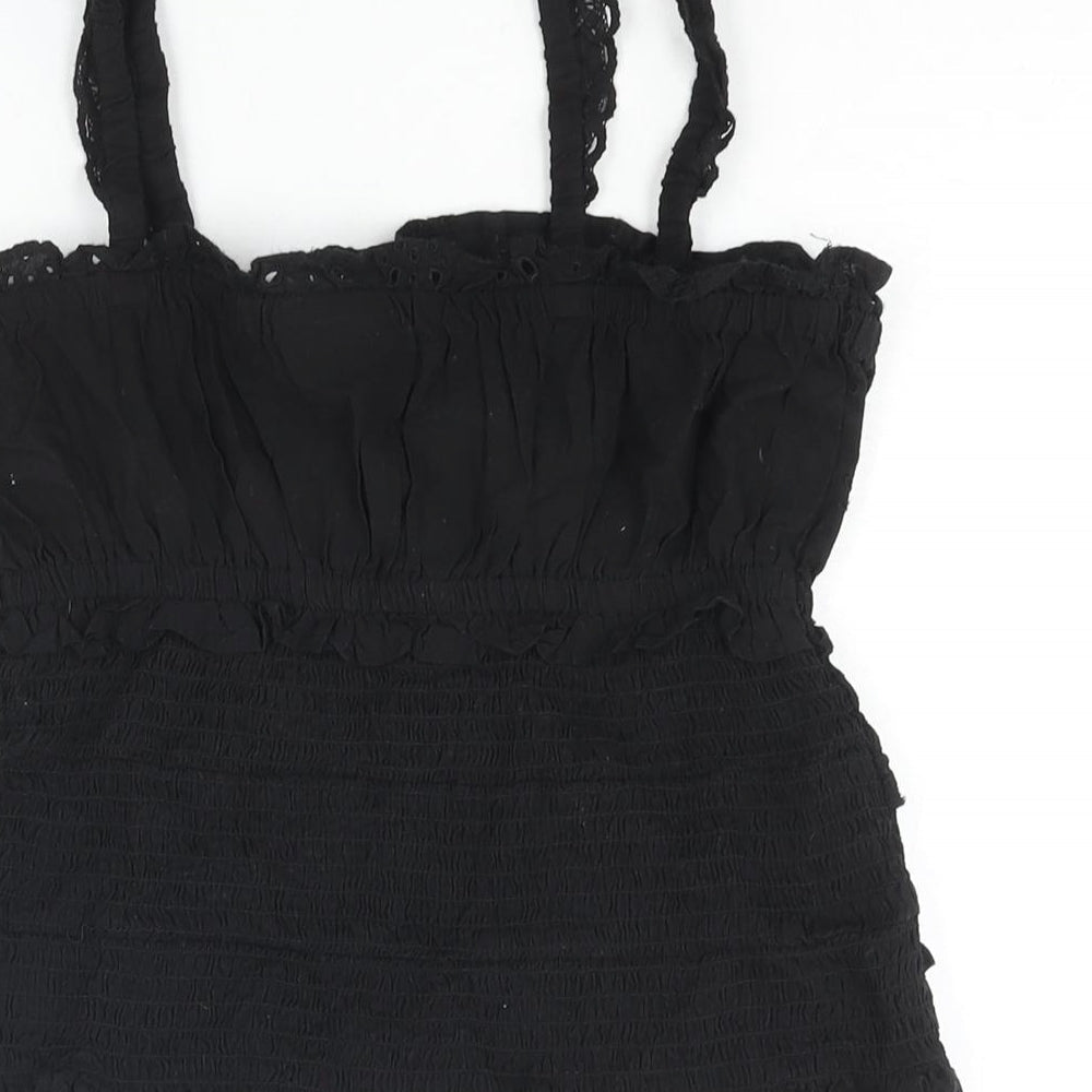 Womens UK Size 10 Topshop Black Camisole Blouse