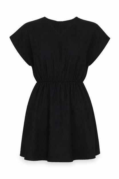 H&M Womens Black Polyester Wrap Dress Size M V-Neck Pullover