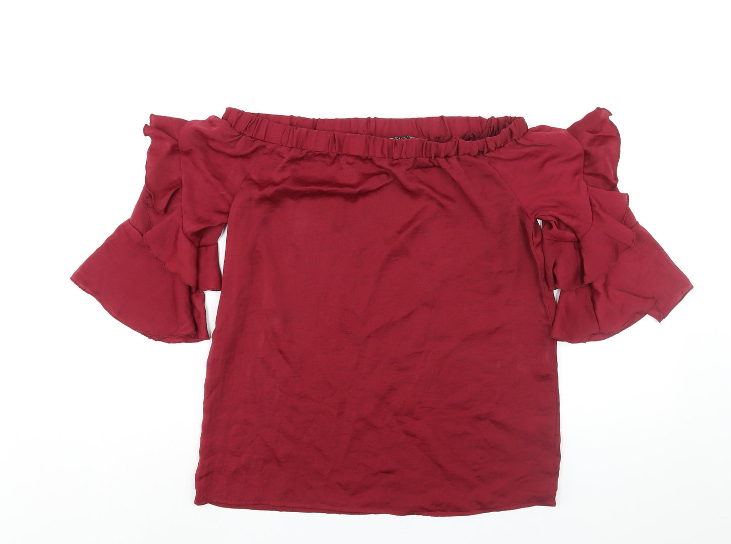 Womens UK Size 8 QED London Red Basic Blouse