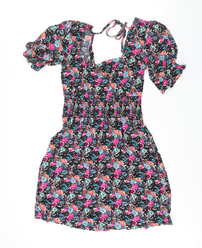 NEXT Womens Multicoloured Geometric Viscose Shift Size 12 Square Neck Tie