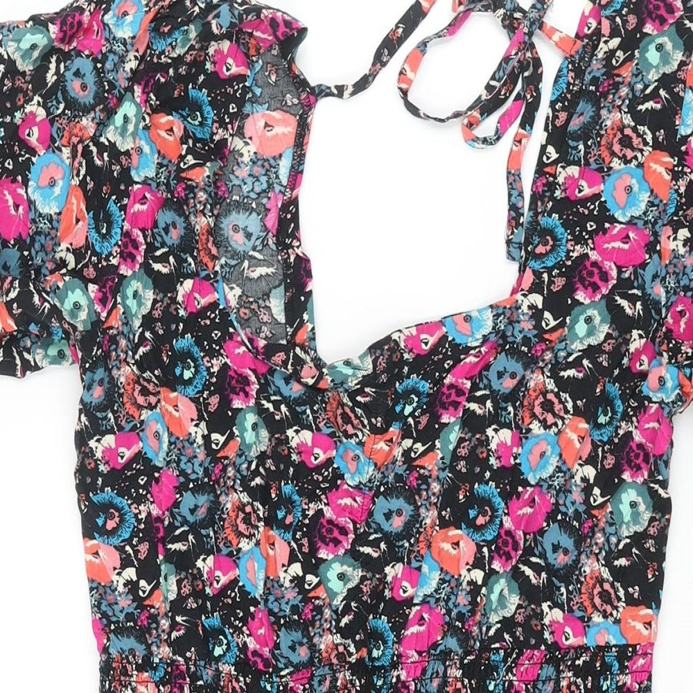 NEXT Womens Multicoloured Geometric Viscose Shift Size 12 Square Neck Tie