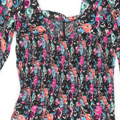 NEXT Womens Multicoloured Geometric Viscose Shift Size 12 Square Neck Tie