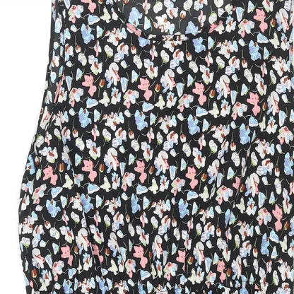 Cameo Rose Womens Black Geometric Polyester Shift Size M Round Neck Pullover