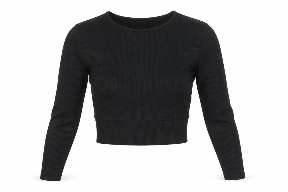 Womens UK Size S Divided by H&M Black Cropped Blouse
