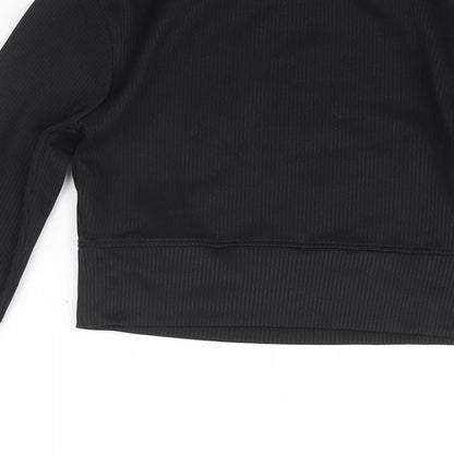 Womens UK Size S Divided by H&M Black Cropped Blouse