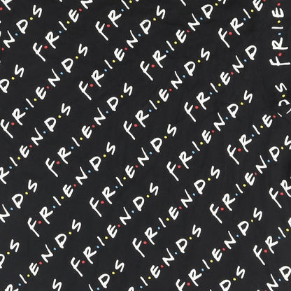 Womens UK Size 8 Friends Black Basic T-Shirt