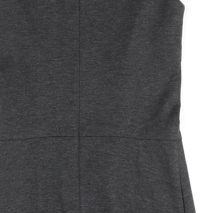 Uniqlo Womens Grey Polyester A-Line Size S Round Neck Zip - Closed Vent