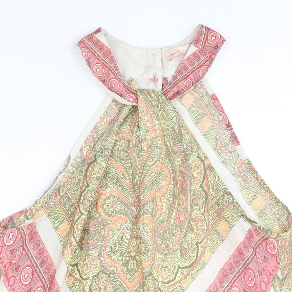Womens UK Size 12 NEXT Multicoloured Basic Blouse