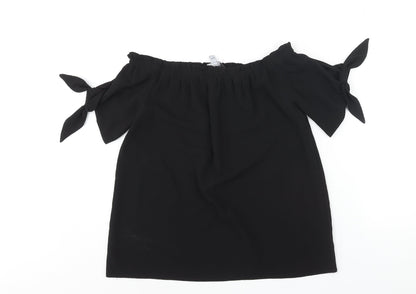 Womens UK Size 10 Dorothy Perkins Black Basic Blouse