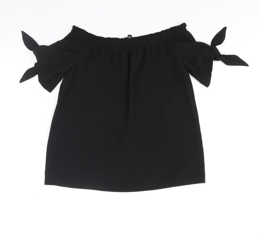 Womens UK Size 10 Dorothy Perkins Black Basic Blouse