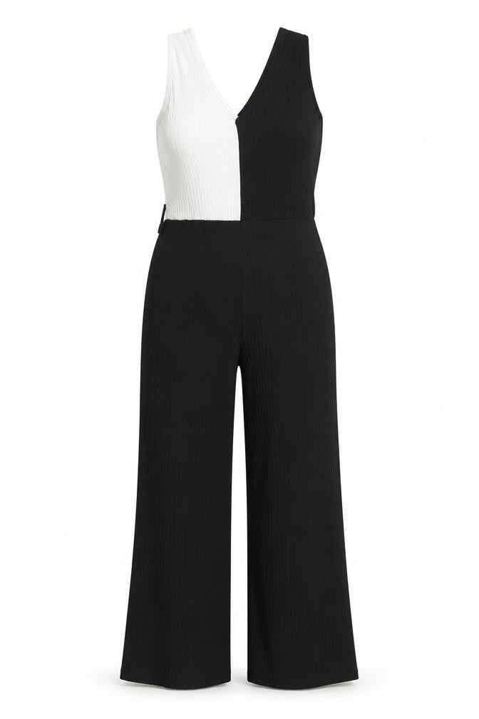Womens UK Size 10 New Look One-Piece Black Jumpsuit