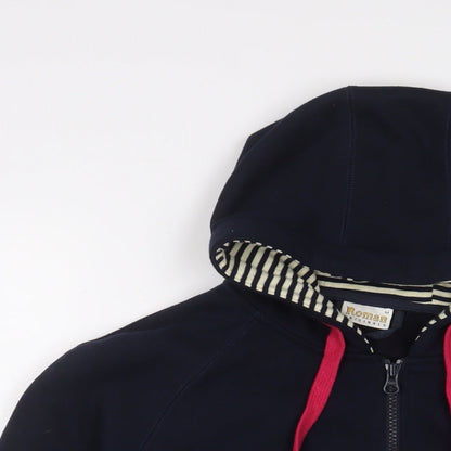 Roman Womens Blue Cotton Full Zip Hoodie Size M Zip