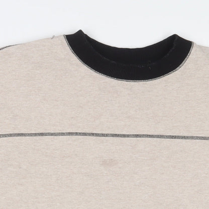 Blood Brother Womens Beige Cotton Pullover Sweatshirt Size S Pullover - Embroidered