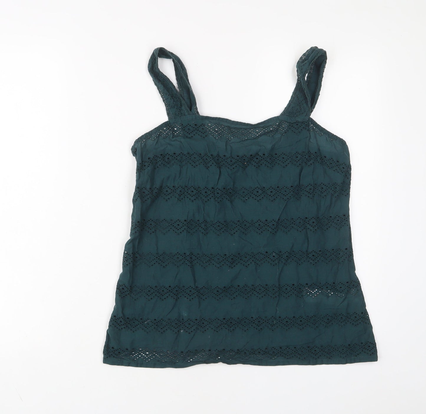 Womens UK Size 12 Dorothy Perkins Green Basic Tank