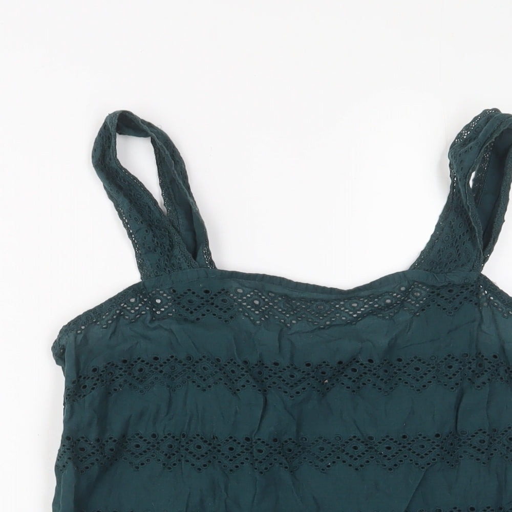 Womens UK Size 12 Dorothy Perkins Green Basic Tank