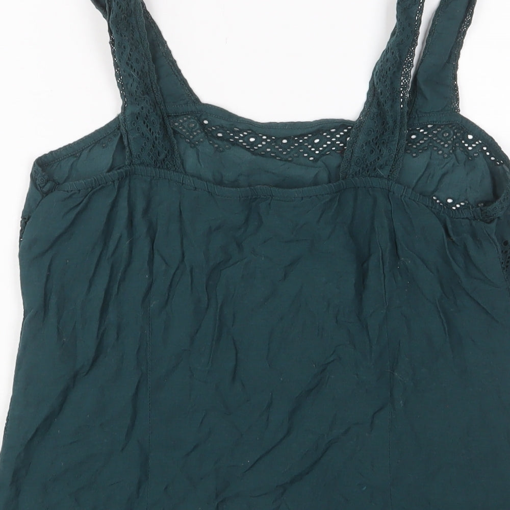 Womens UK Size 12 Dorothy Perkins Green Basic Tank