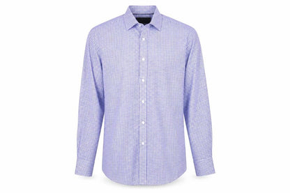 Marks and Spencer Mens Blue Plaid Cotton Button-Up Size 14.5 Collared Button