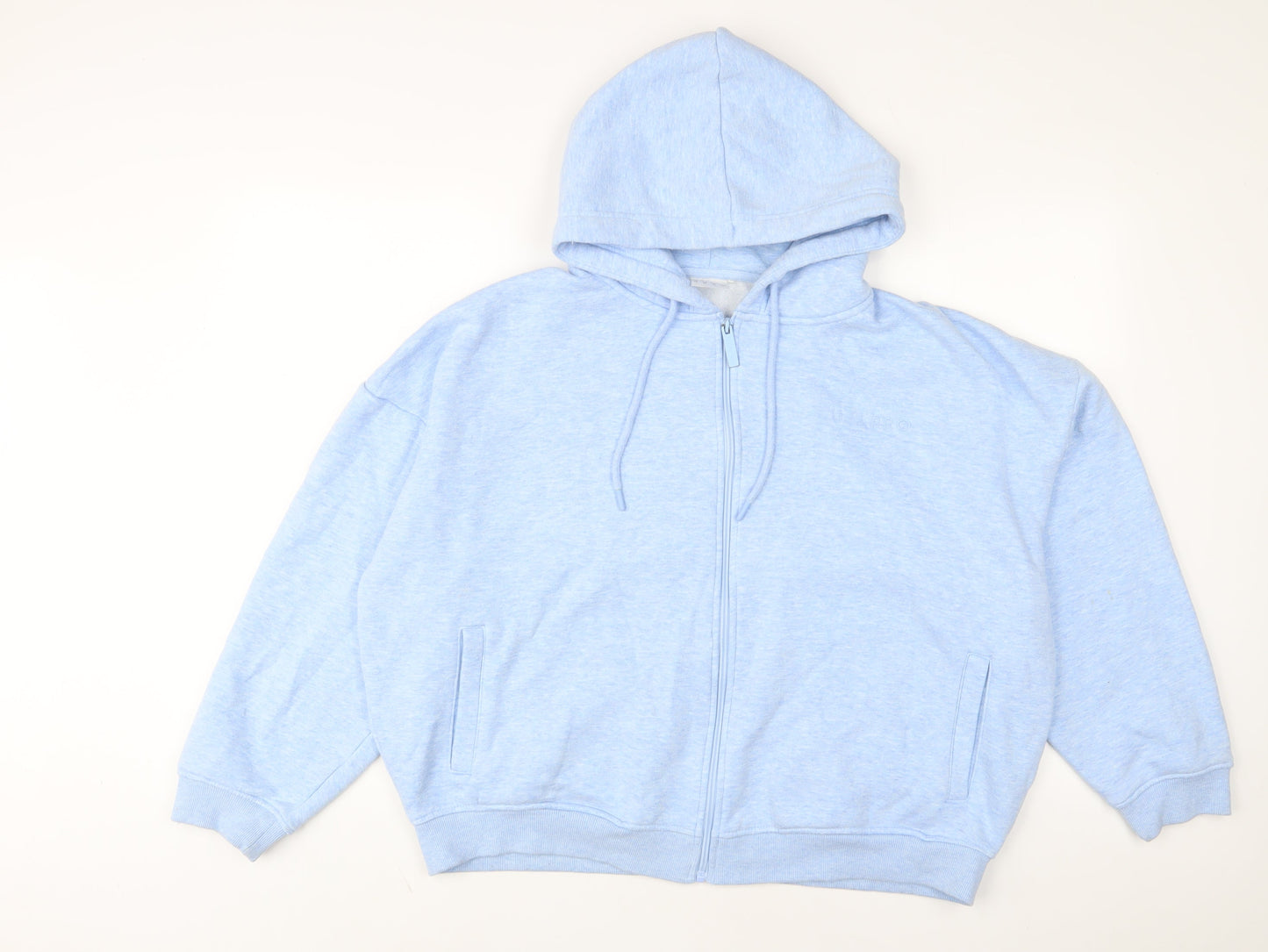 USA Pro Womens Blue Cotton Full Zip Hoodie Size 14 Zip - Logo, Embroidered