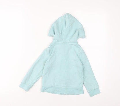 Gap Girls Blue Cotton Full Zip Hoodie Size 3 Years Zip