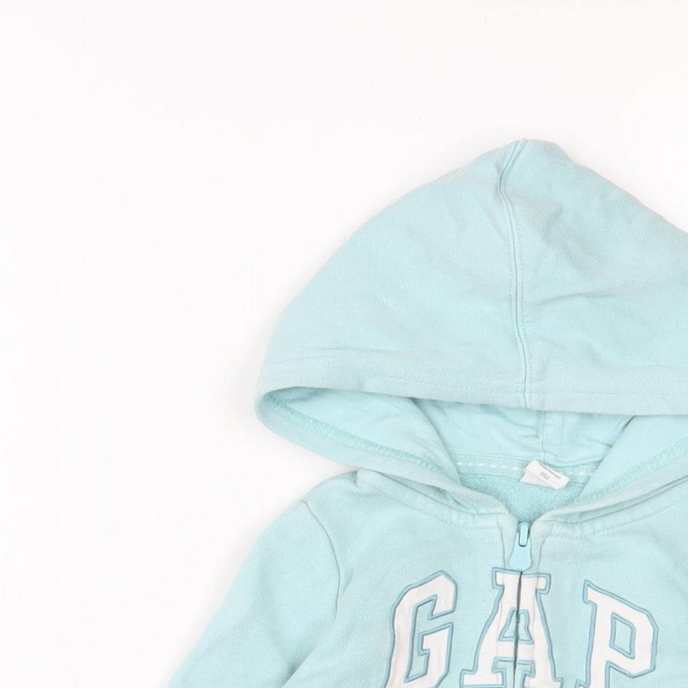 Gap Girls Blue Cotton Full Zip Hoodie Size 3 Years Zip
