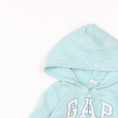 Gap Girls Blue Cotton Full Zip Hoodie Size 3 Years Zip