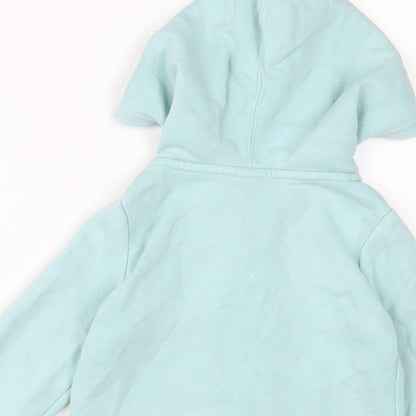 Gap Girls Blue Cotton Full Zip Hoodie Size 3 Years Zip