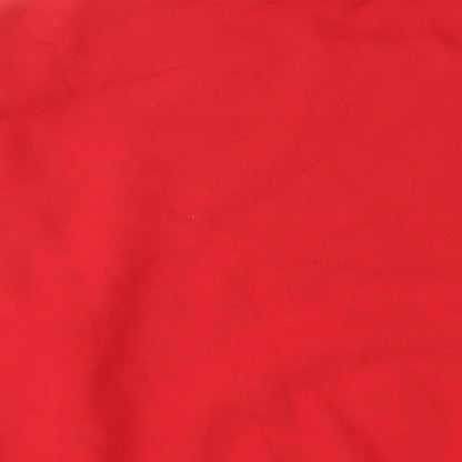 PRETTYLITTLETHING Womens Red Cotton Pullover Sweatshirt Size L Pullover