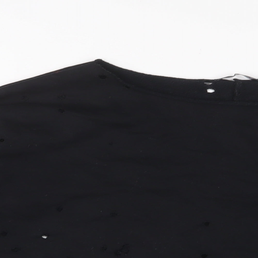 Boohoo Womens Black Cotton Pullover Sweatshirt Size 14 Pullover