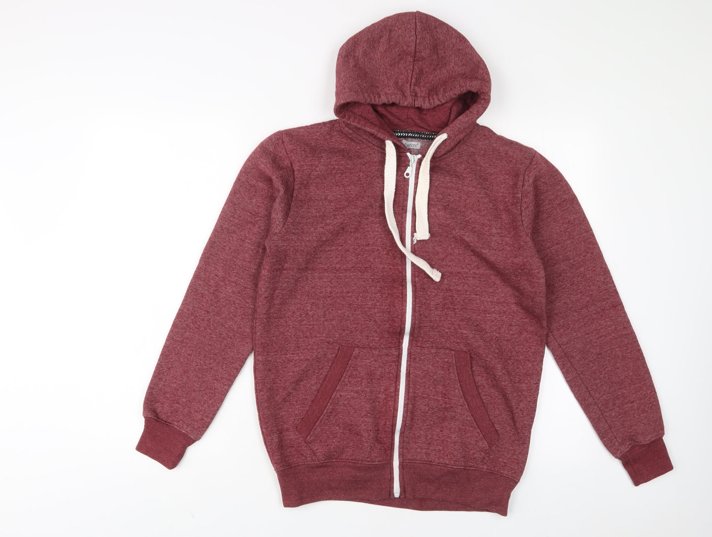 Love My Fashion Mens Red Cotton Full Zip Hoodie Size L