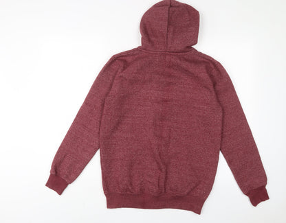 Love My Fashion Mens Red Cotton Full Zip Hoodie Size L