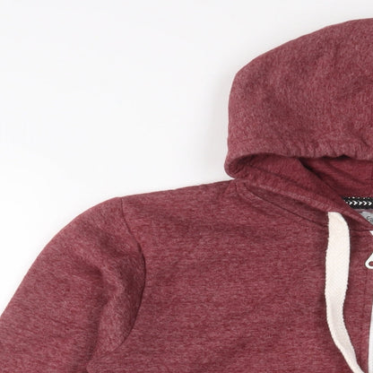 Love My Fashion Mens Red Cotton Full Zip Hoodie Size L