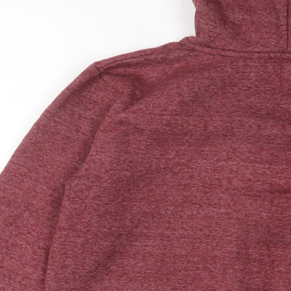 Love My Fashion Mens Red Cotton Full Zip Hoodie Size L